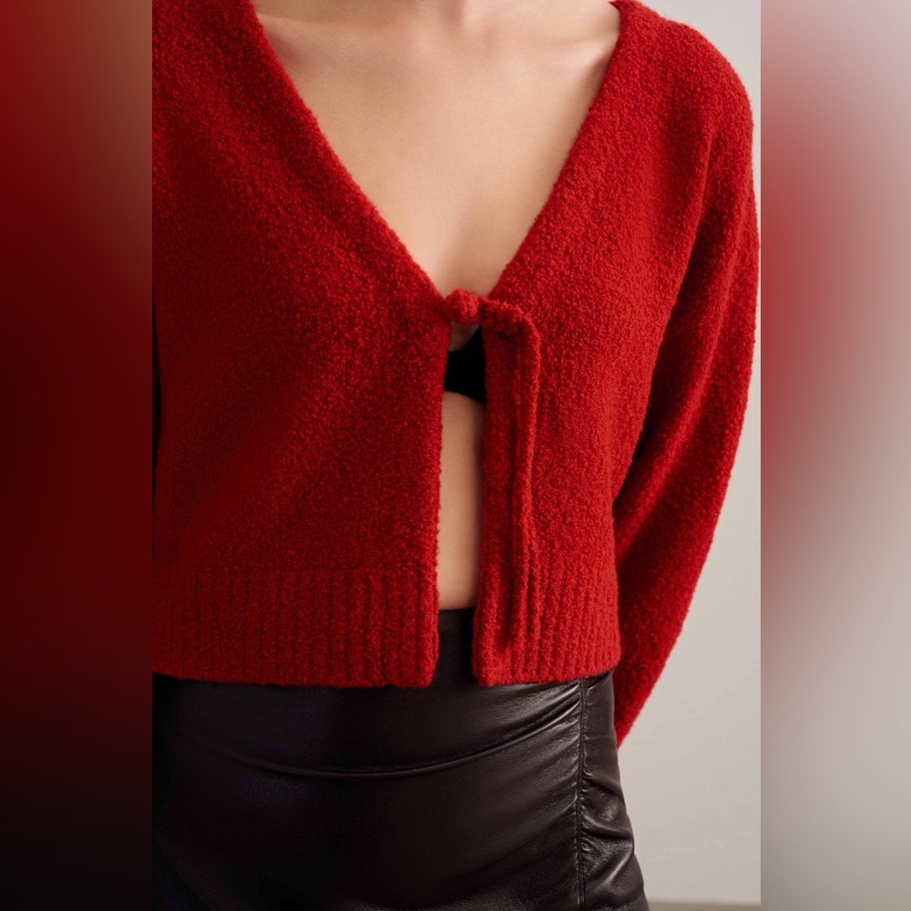 New! Neiwai Red Crimson Knot Cardigan ❤️ Small NWT! - Picture 4 of 10